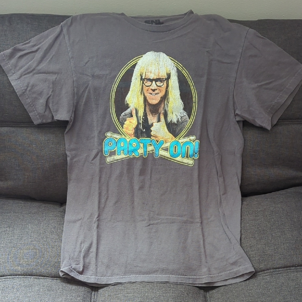 Gray Short Sleeve Tee with Graphic Design